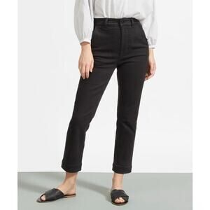 Everlane Straight Leg Crop Short Jeans Black Sz 16